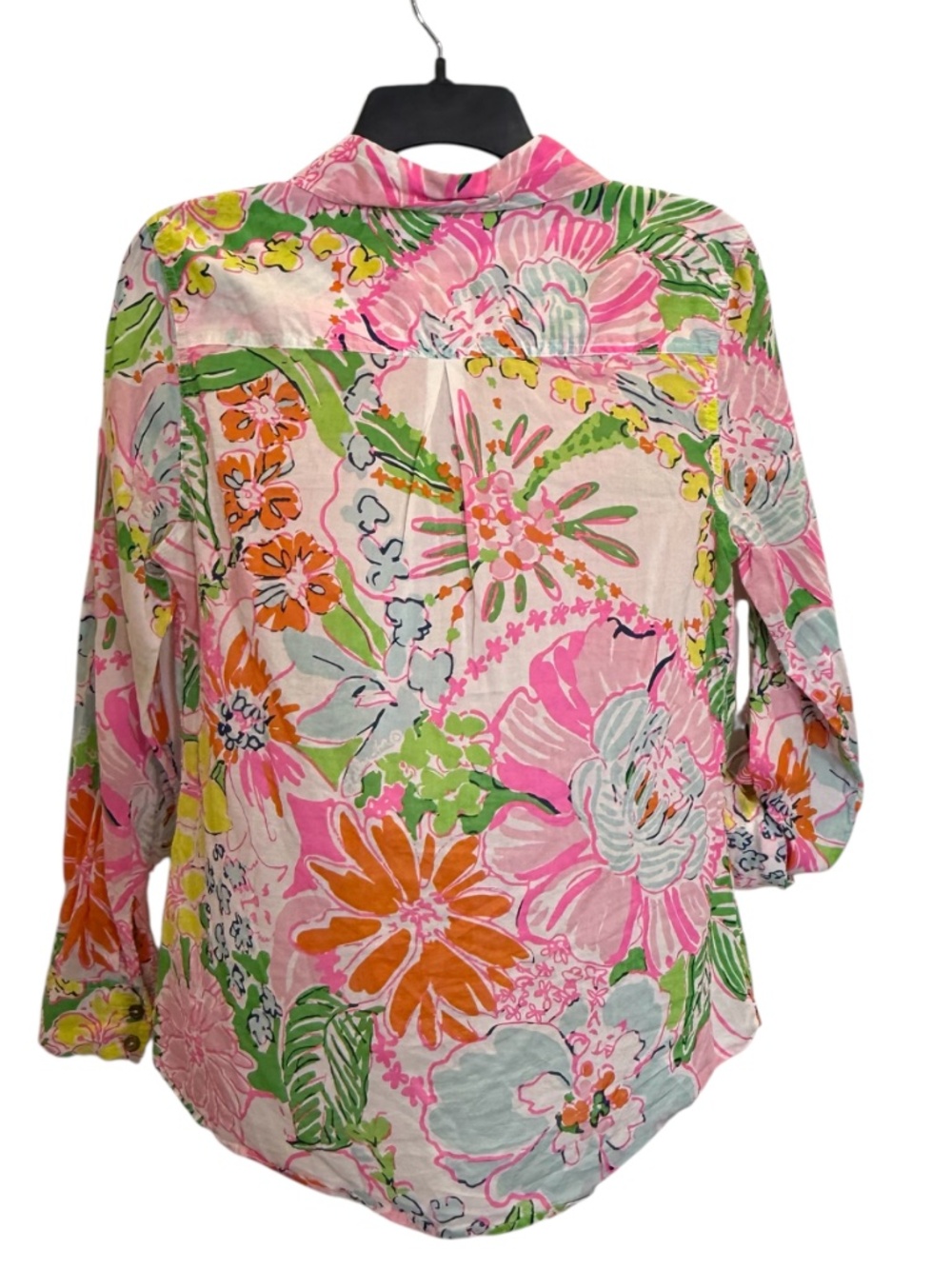 Lilly Pulitzer for Target Long Roll-Up Sleeves Button-Front Blouse M - Picture 4 of 11